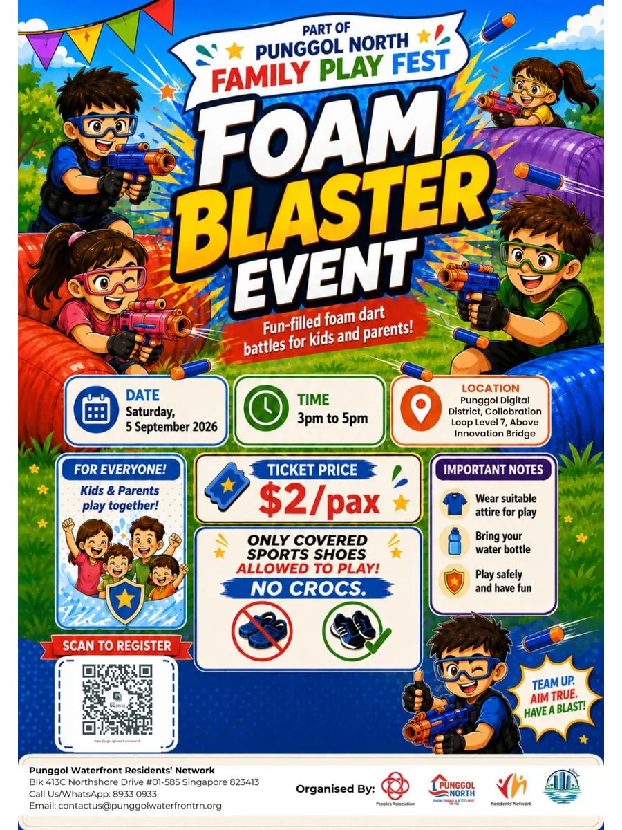 Poster for FOAM BLASTER EVENT IS COMING TO PUNGGOL NORTH!