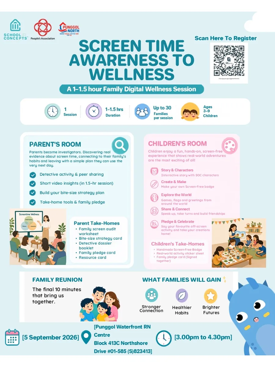 Poster for Screen Time Awareness to Wellness: A Family Digital Wellness Session