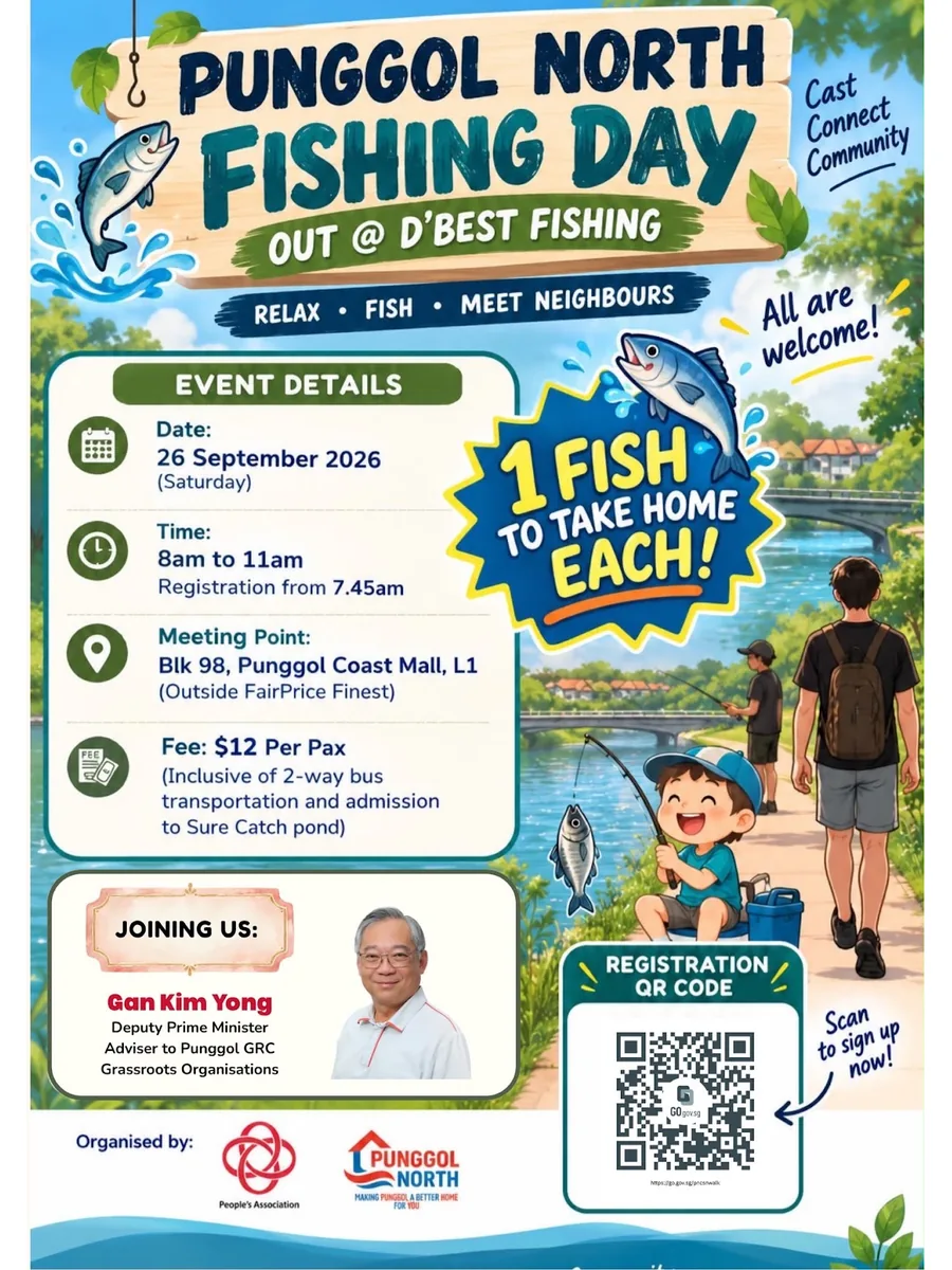 Poster for PUNGGOL NORTH FISHING DAY OUT @ D’BEST FISHING!